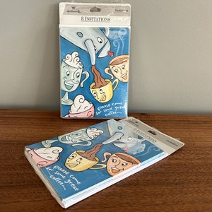 Vintage NOS Hallmark Einladungen Bitte kommen für einige tolle Kaffee - Set mit 8 Einladungen