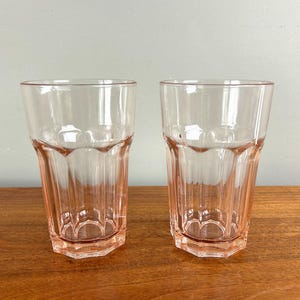 Vintage Ikea Pink Glass Tumblers 5 1/4” Made in Italy - Set of 2
