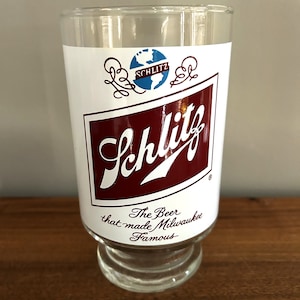 Vintage Schlitz 11 fl oz Pedestal Glass