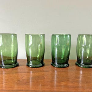 Vintage Set of 4 Dansk Kobenstyle Green Seed Bubble Glass 16oz Highball Glasses