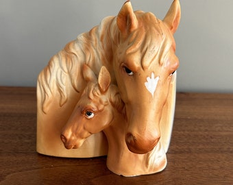 Vintage Horse and Foal Planter by Napcoware C8845