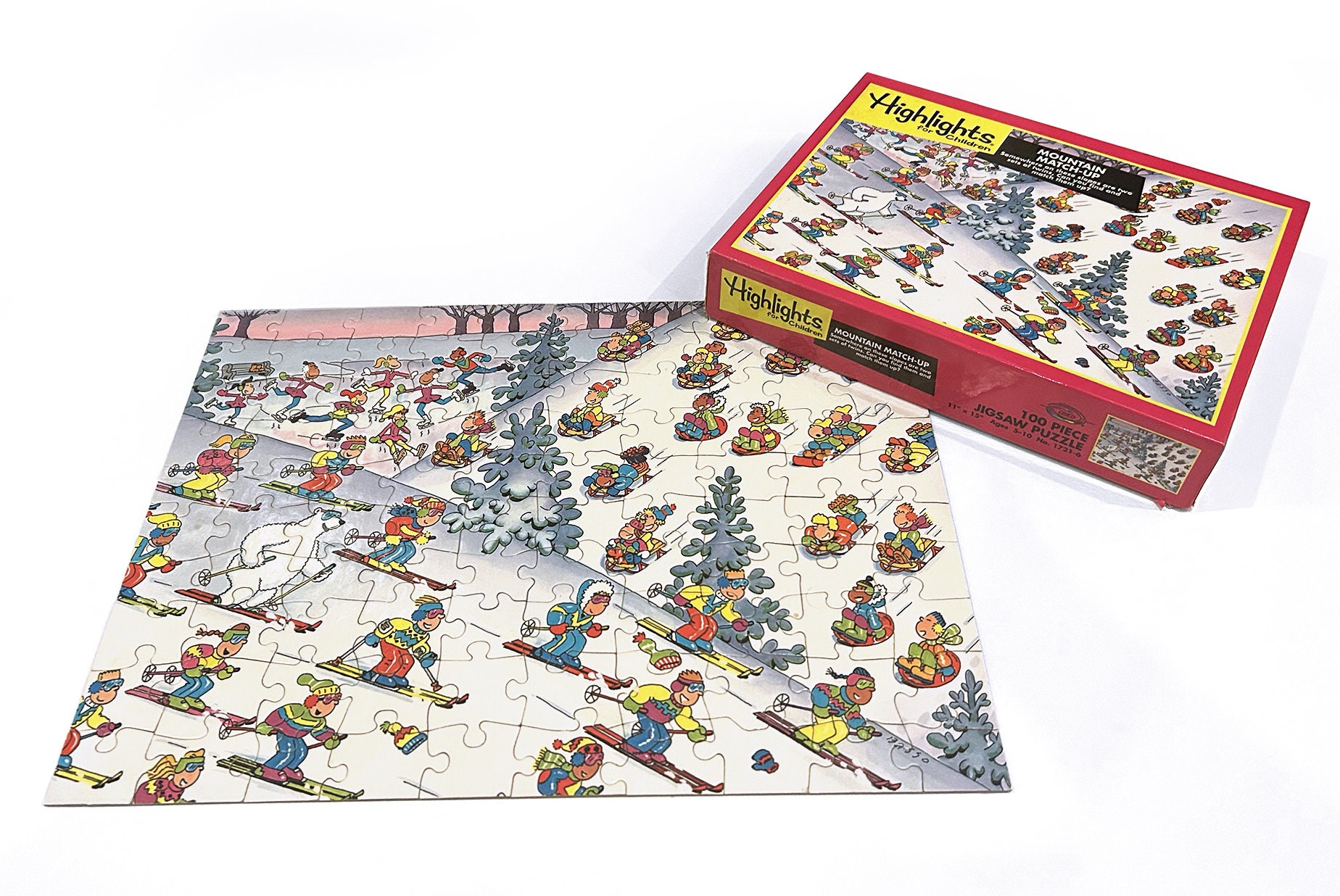 Vintage Heye 500 Piece Jigsaw Puzzle. loup Happy Skiing. Circa 1974 