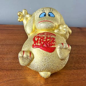 Vintage Chinese Struggling Dog Ceramic Coin Bank with Metallic Finish