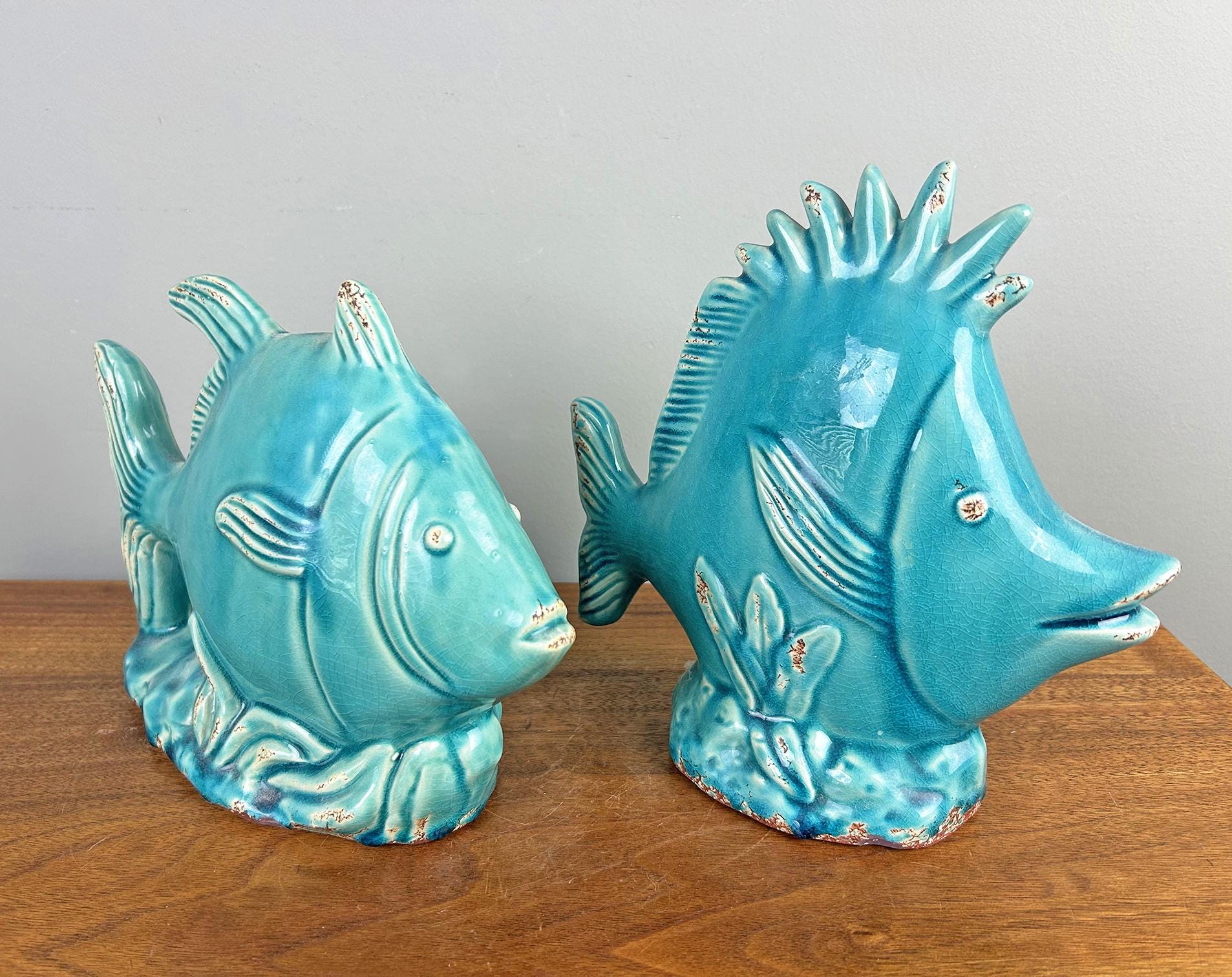 Blue Fish Cookie Jar - Etsy