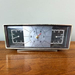 Vintage Airguide Thermometer Hygrometer Desktop Plastic Humidity Temperature USA
