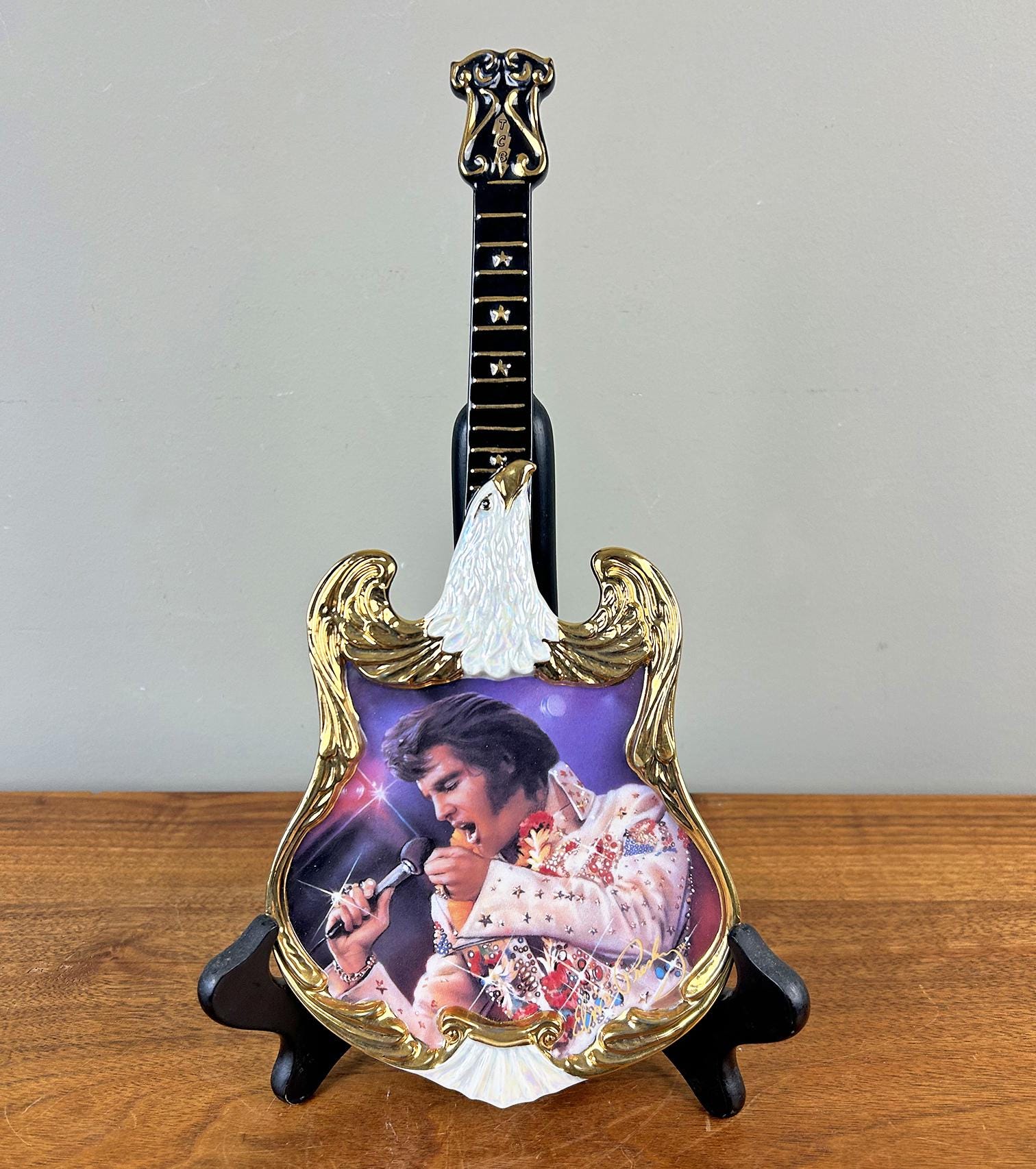 Vintage Elvis Presley Guitar Plate 1973 Aloha From Hawaii by