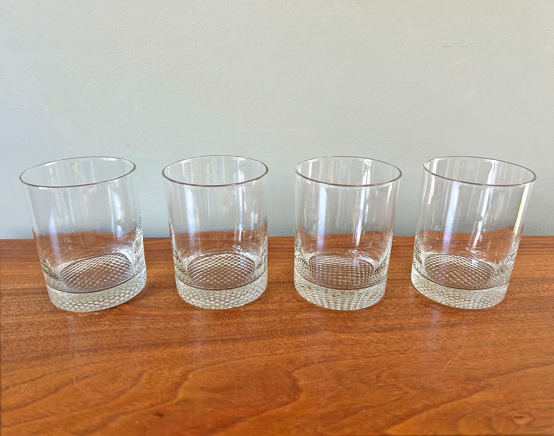 Vintage Golf Ball Textured Base Low Ball Rocks Whiskey Clear Glasses ...