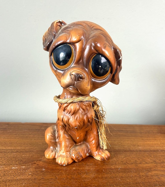 Vintage Sad Big Eyed Dog Ceramic Figurine Enesco 1960s - Etsy