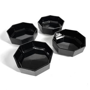 Vintage Arcoroc France OCTIME Black Salad Cereal Bowls - Set of 4