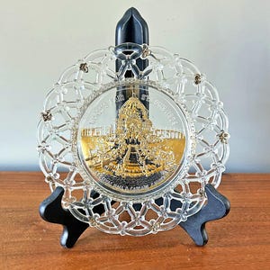 Antique St. Louis World&#39;s Fair 1904 Commemorative Souvenir Glass Plate Festival Hall and Cascade Gardens