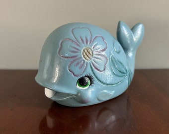 Vintage 1974 Ceramic Baby Whale