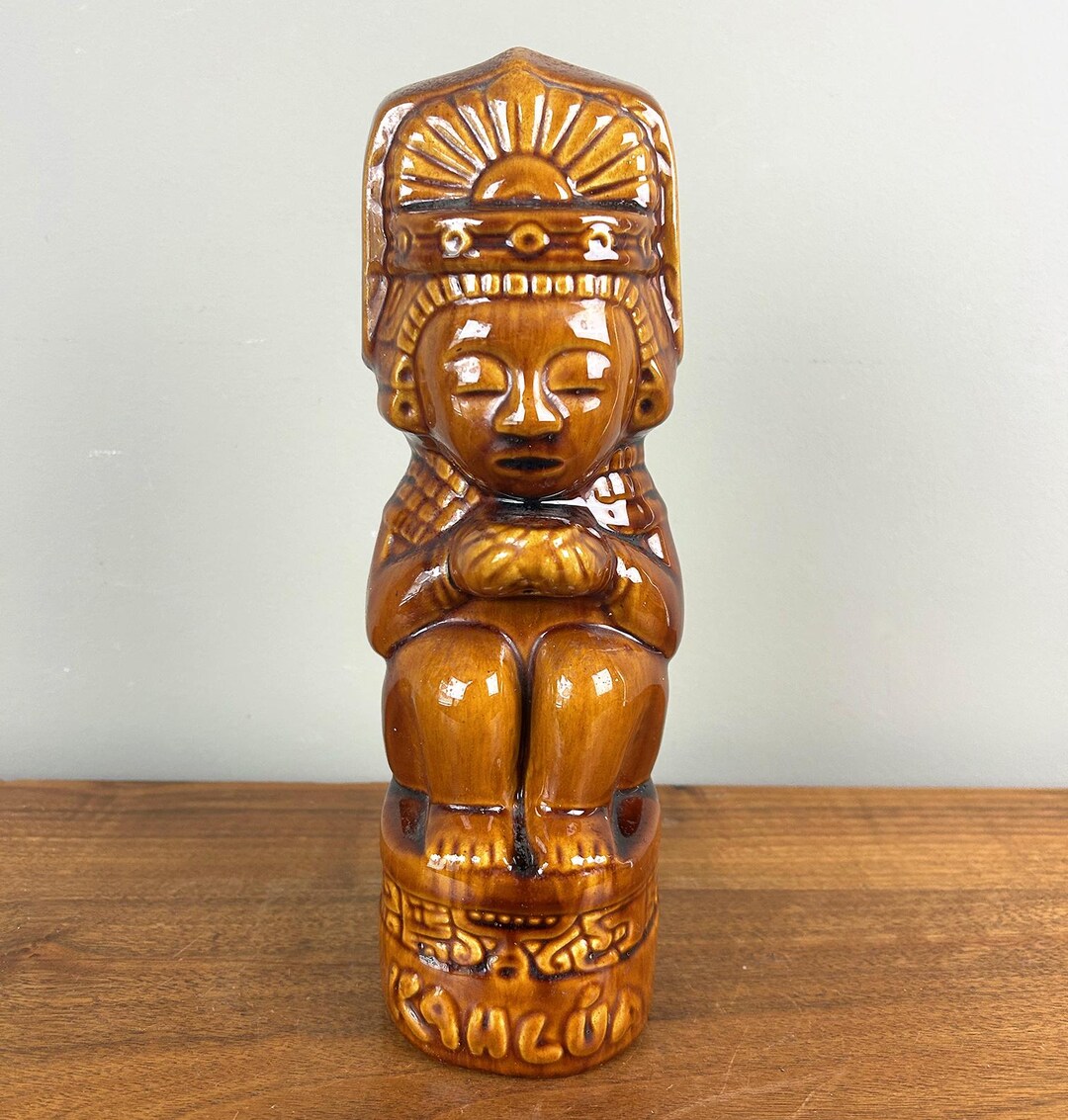 Vintage Kahlúa Aztec Mayan Brown Ceramic Decanter - Etsy