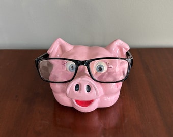 Vintage Ceramic Pig Eyeglass Stand