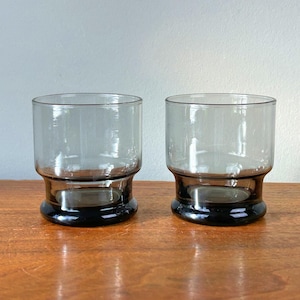 Vintage Libbey Stax Old Fashioned Lowball Cocktail Glasses - Set of 2