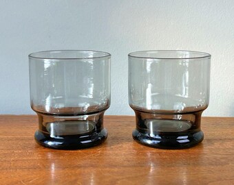 Vintage Libbey Stax Old Fashioned Lowball Cocktail Glasses - Set of 2
