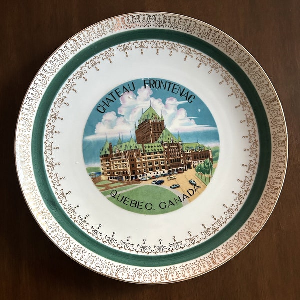 Vintage Chateau Frontenac Quebec Canada Souvenir Plate