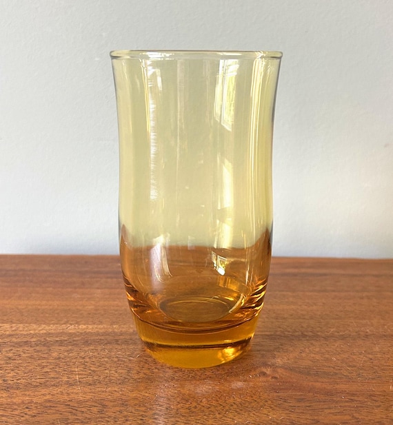 Vintage Anchor Hocking Flair Amber Honey Yellow Gold Glass