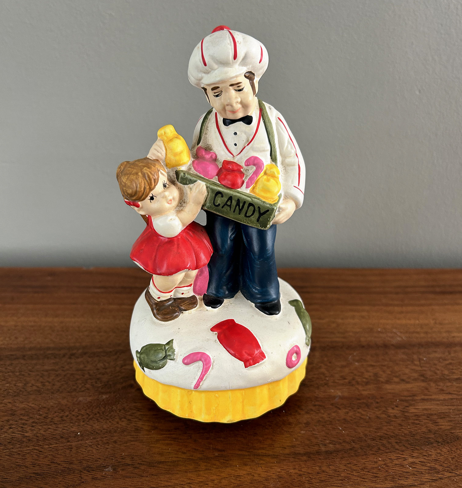 Vintage Chadwick Miller Candy Man and Girl Music Box 1973 Sankyo