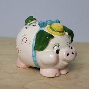 Vintage "Saving is Easy" Ceramic Piggy Bank