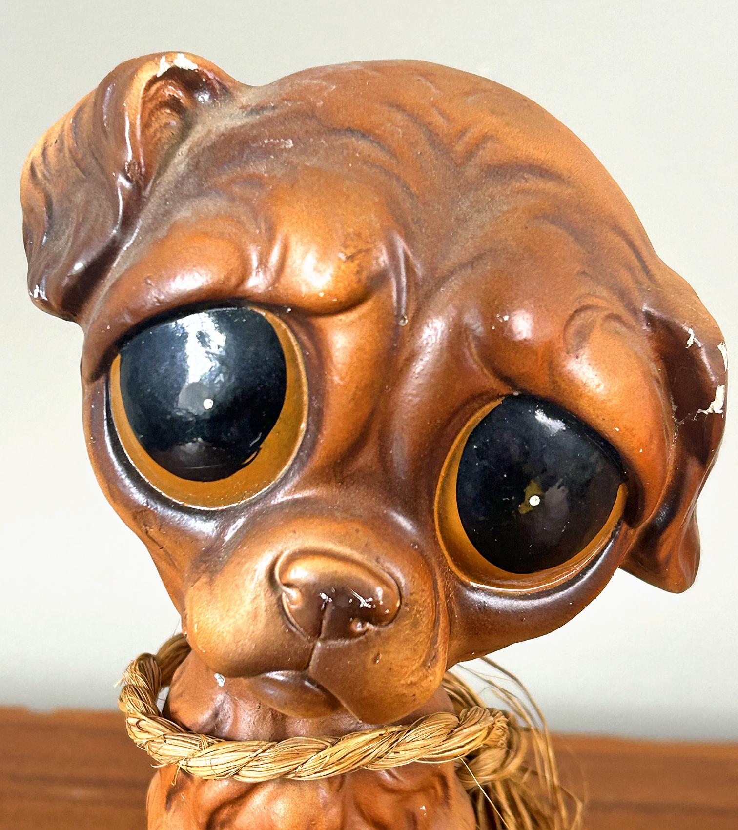 Vintage Sad Big Eyed Dog Ceramic Figurine Enesco 1960s - Etsy