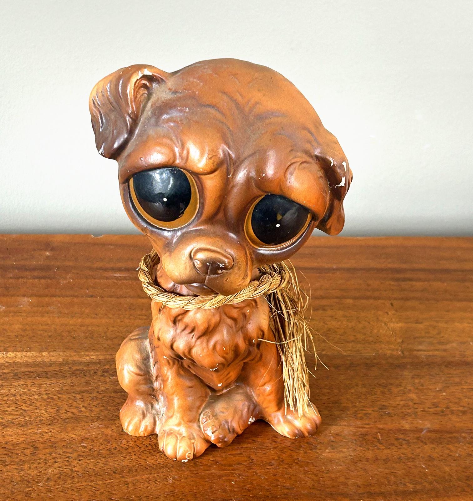 Vintage Sad Big Eyed Dog Ceramic Figurine Enesco 1960s - Etsy