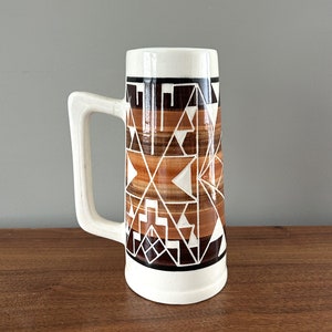 Vintage Large Native American Ceramic Mug Stein Signed Swift Eagle