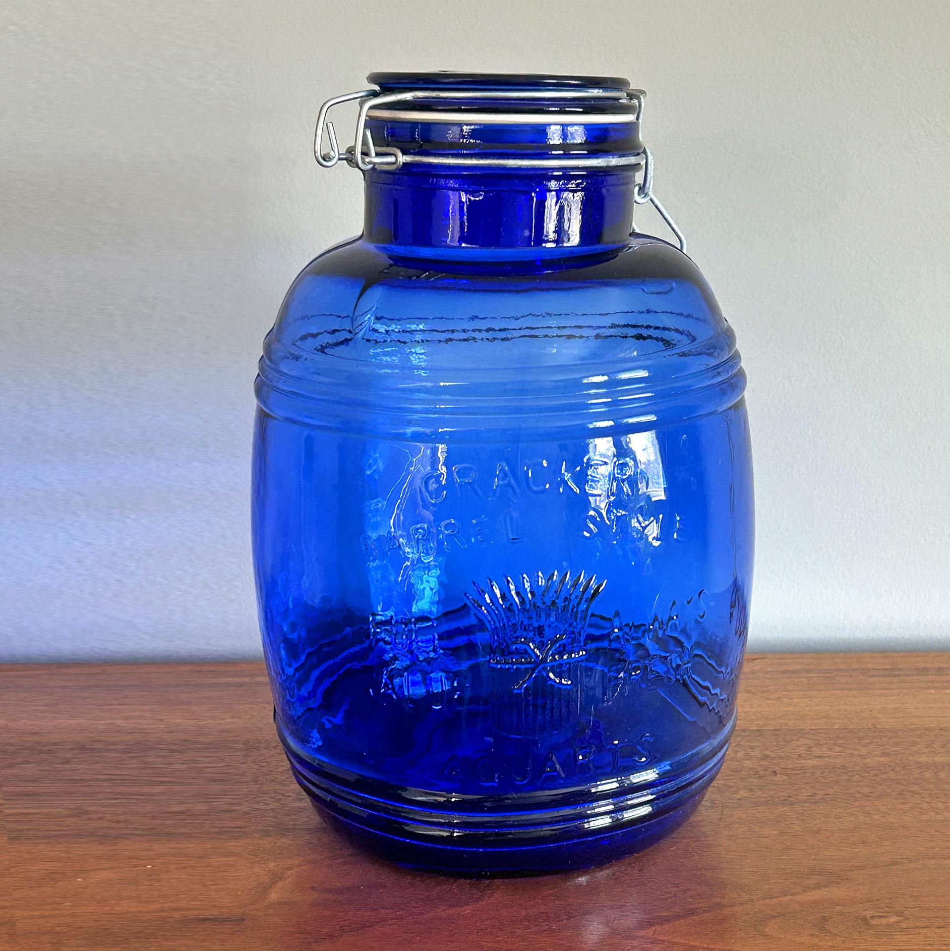 Vintage Uncle Ezra's Cracker Barrel Style 4 Quart Cobalt Blue