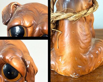 Vintage Sad Big Eyed Dog Ceramic Figurine Enesco 1960s - Etsy