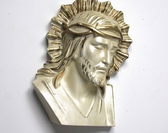 Vintage Plaster Bust of Jesus