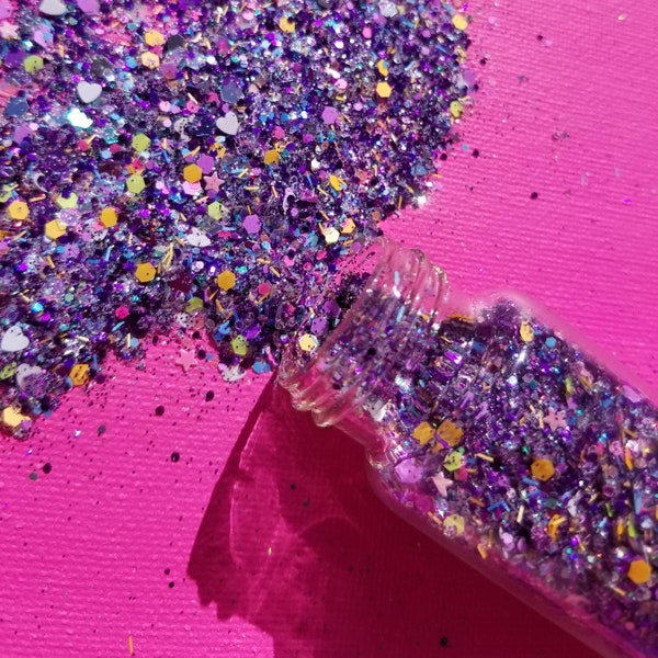 Mermaid Dreams Glitter/Custom Glitter Mix Loose Chunky Glitter/Festival Glitter/ Purple Rainbow Glitter Mermaid Glitter/Pastel Heart Glitter