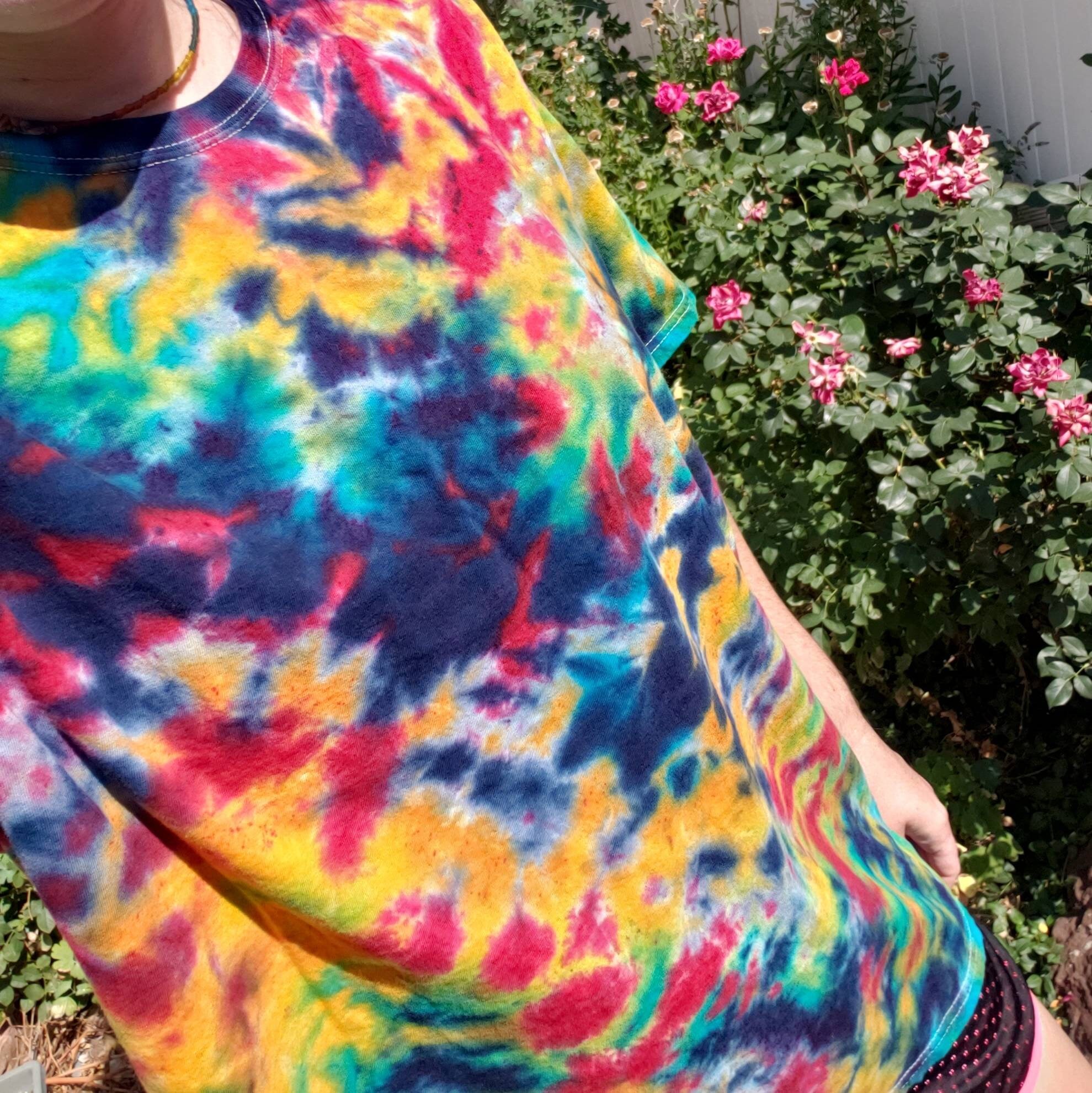 Super Bright 2XL Adult Tie Dye Shirt Dark Rainbow Tye Dye | Etsy