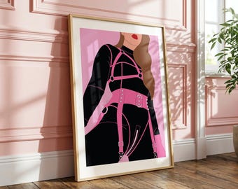 Dominatrix PVC Illustration - Fetish Wall Art Print