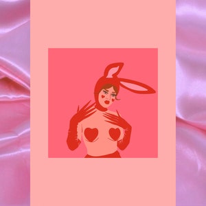 Schattige ee konijn meisje illustratie Art Print - Sad Girl Aesthetic Art Print