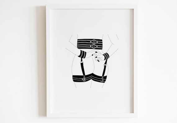 Shibari Bdsm Art Ddlg Art Print Leather Harness Etsy