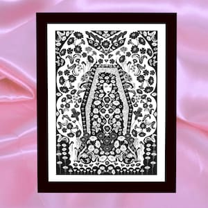 Dark Gothic Sexy Female Vampire in Coffin Wall Art Print - Botanical Witchy Herbal Floral Wall Art Print - Dark Occult Horror Art Print