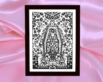 Gothic Vampire Floral Art Print – Dark Occult Horror Wall Decor