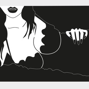 70s Hammer Horror Sexy Female Vampire Wall Art Print - 70s Gothic Vampire Lips Fangs Blood Wall Art Print Poster - Vampire Lovers Film Print