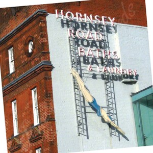 Hornsey Road Baths & Laundry By Day - Impressions et cartes de vœux - Format carré - Frais de port gratuits au Royaume-Uni