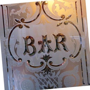 BAR – traditionelles Pub Ätzglas – Drucke und Grußkarten – Kostenlose UK-Porto