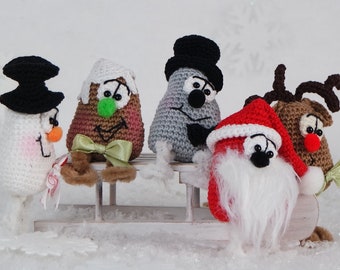 Patron au crochet Petites figurines de Noël Lot de 4