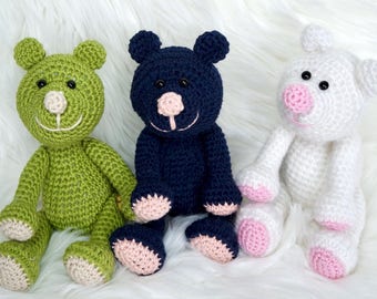 Patron au crochet Berni l'ours - version anglaise