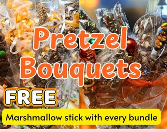 Gourmet Chocolate Covered Pretzel Rod Bouquet, Party Favors