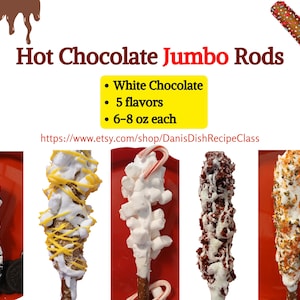White Chocolate Jumbo Rods, Chocolate Covered Rods, Christmas Chocolate Dipped Pretzel Gifts, Cake Decorations | Baby Shower,Wedding,Baptism