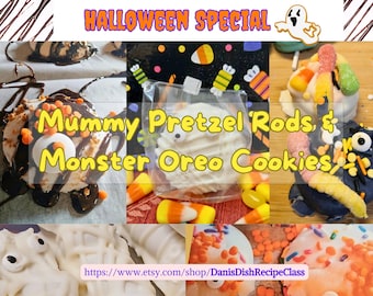 Mummy Pretzel Rods Monster Oreos: Ghirardelli Halloween Treats