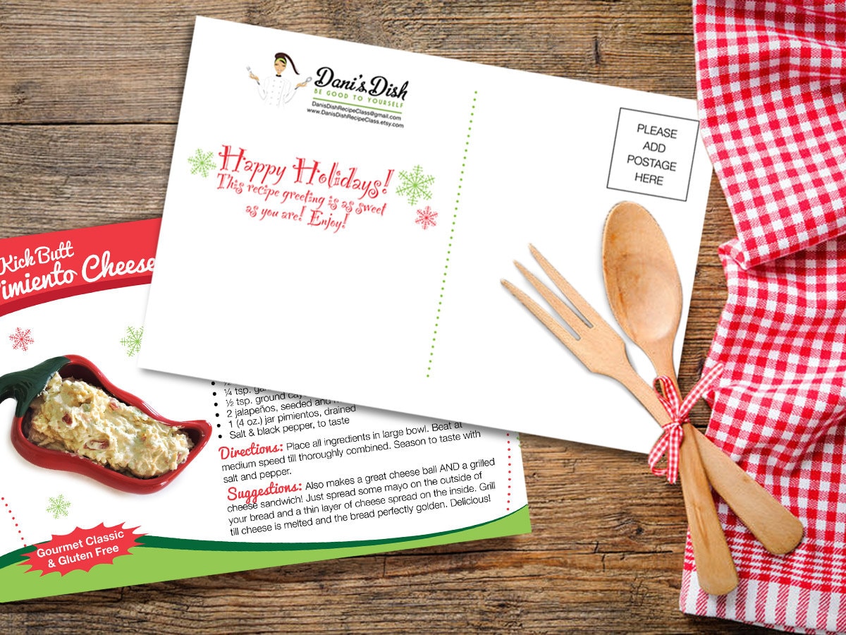 Pimiento Cheese Dip Recipe Postcard: Gluten-Free Holiday Greeting (PDF or JPEG)