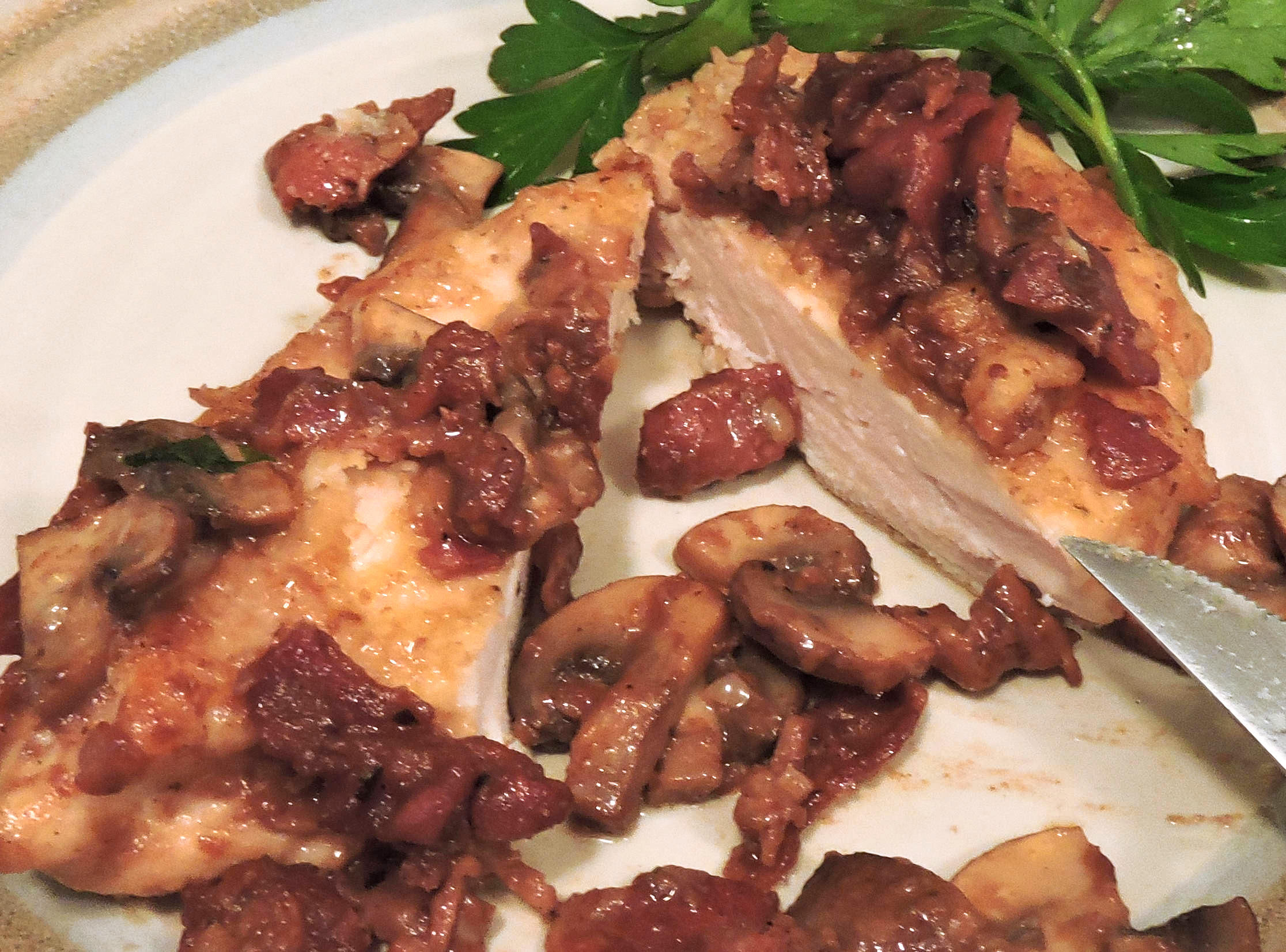 Chicken Marsala With Shiitake Mushrooms and Bacon Downloadable PDF or