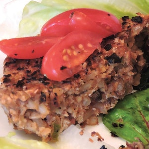 Gourmet Veggie Burger with Fresh Herbs, Beans, and Rice downloadable PDF or JPEG Eating Cleaner recipe file