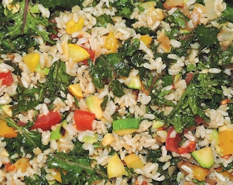 Kale Rice Salad Recipe: Sauteed Veggies, Healthy Eating (PDF/JPEG)