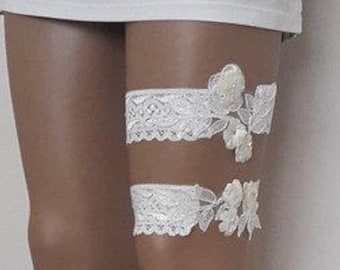 Ligas de lencería de boda, marfil, encaje, ligas de boda accesorios nupciales, suspensor de liga, regalo de novia