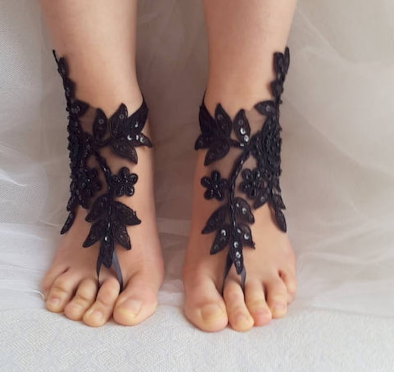 wedding sandals,prom dress accessories B\u0130G D\u0130SCOUNT Beaded black lace halloween,